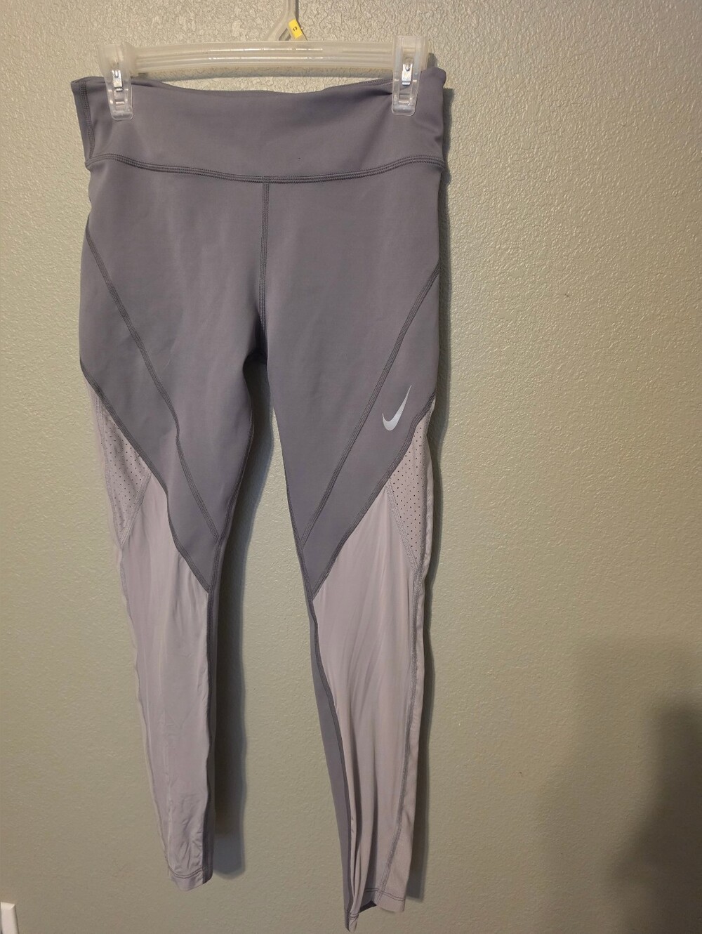 Nike Two-Tone Light and Dark Gray Mesh Training Leggings